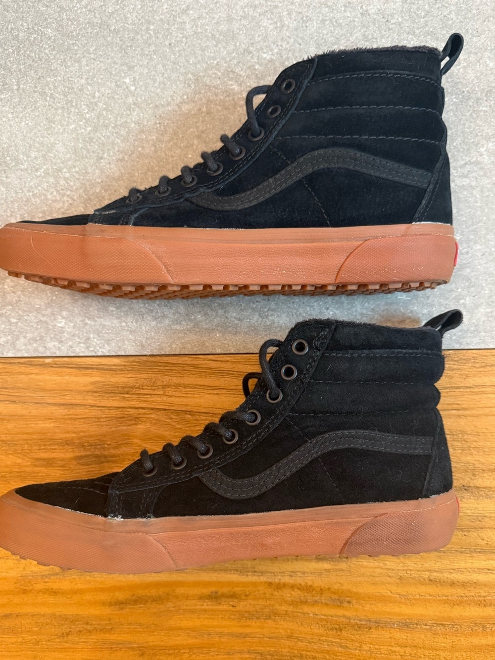Vans Black Suede High-Top Sneakers with Gum Sole